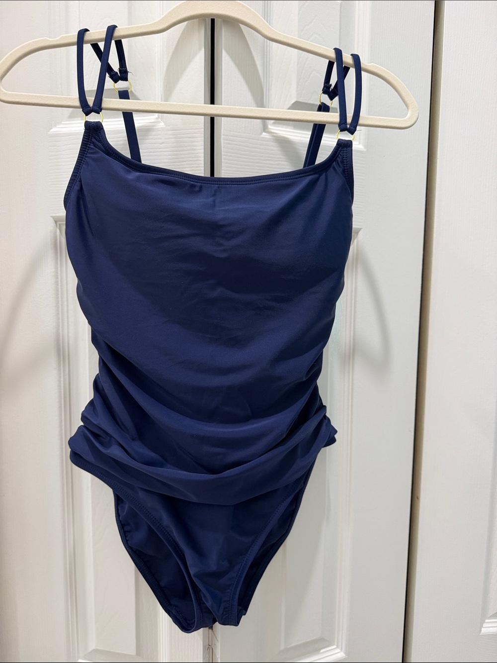 Ellen Tracy Navy Blue Women’s One-Piece Swimsuit with Double Straps